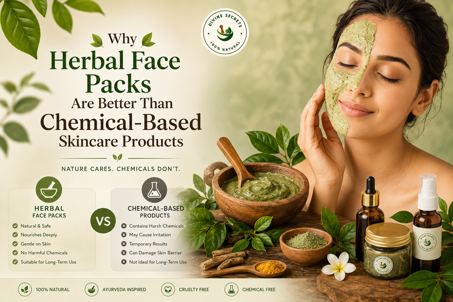 herbal skincare vs chemical products
